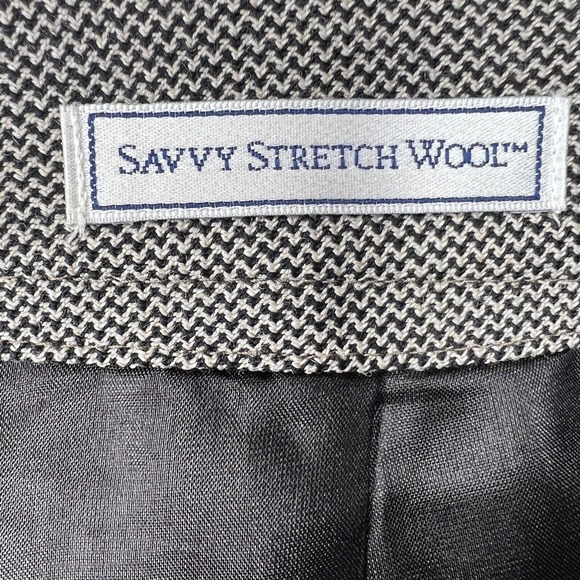 Pendleton Black & White Savvy Stretch Wool High Rise Straight Leg Dress Pants 12 - Picture 8 of 11